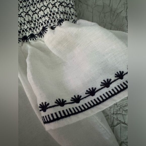 NWT, Ann Taylor Womens Short Sleeve Smocked Off Shoulder, small, linen, cotton - Picture 7 of 12